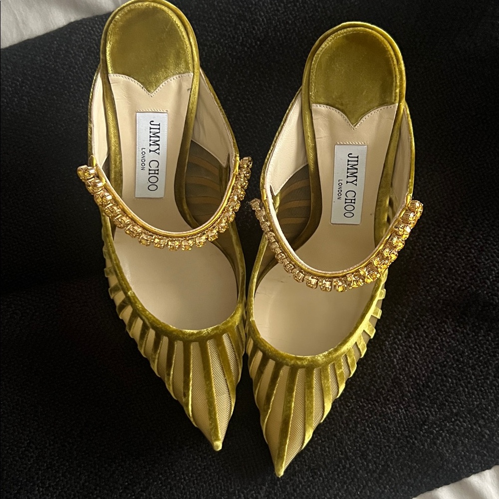 Jimmy Choo Glittering Gold Heels - Picture 2 of 3